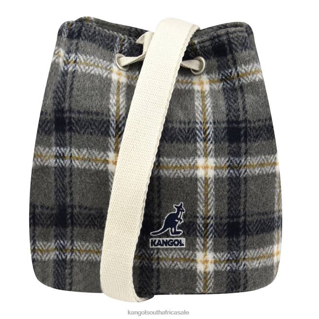 Kangol Unisex FB6D971 Checker II Bucket Bag Accessories Grey Plaid
