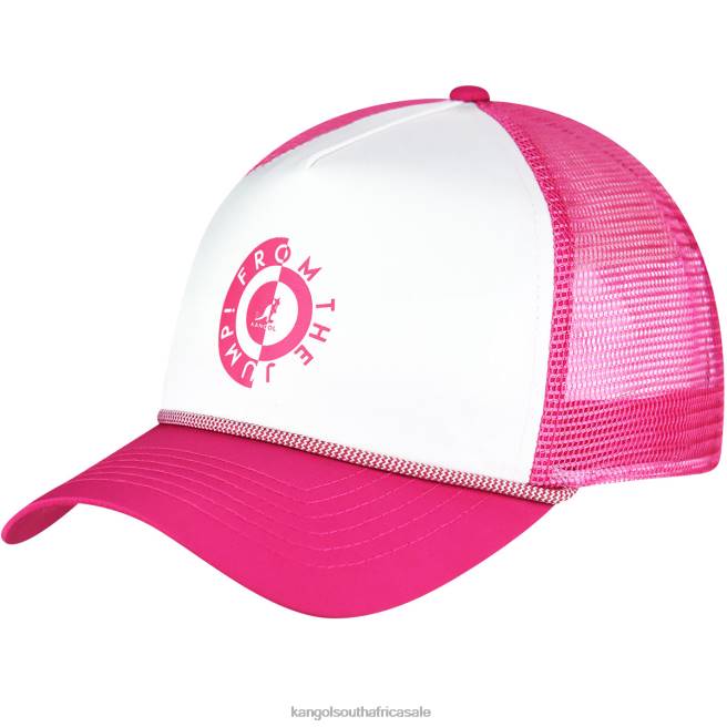 Kangol Unisex FB6D282 Raver Logo Trucker Accessories Electric Pink/White