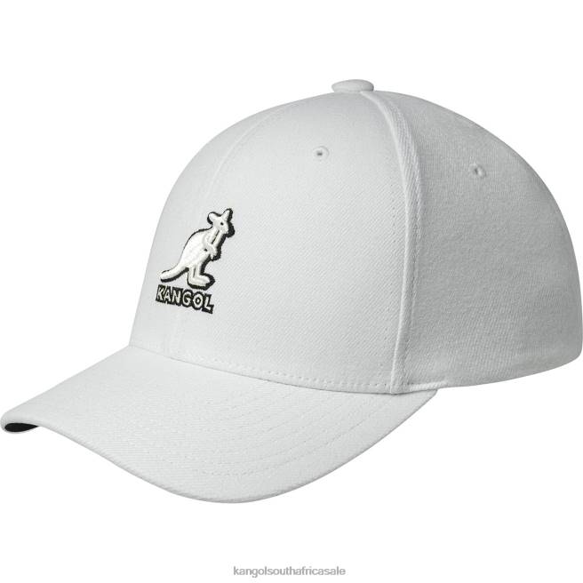 Kangol Unisex FB6D301 3D Wool Flexfit Baseball Accessories White/Black
