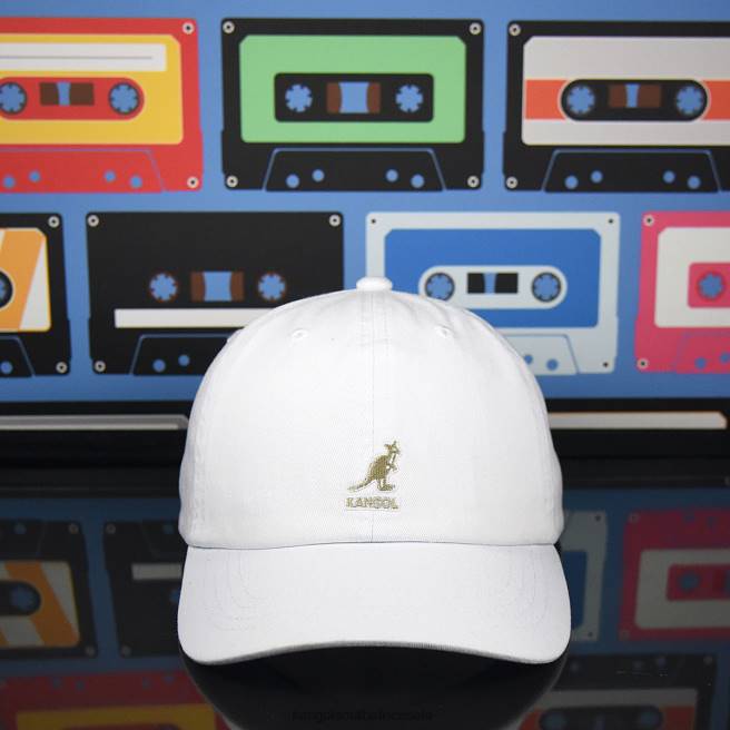 Kangol Unisex FB6D342 Washed Baseball Accessories White