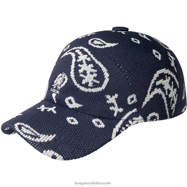 Kangol Unisex FB6D360 Paisley Adj Spacecap Accessories Dark Blue/White