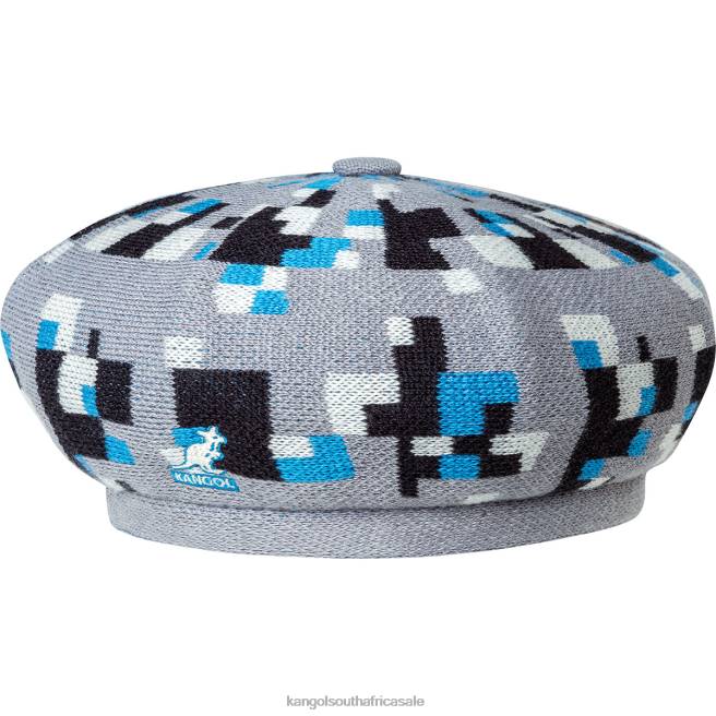 Kangol Unisex FB6D397 Pixelated Plaid Beret Accessories Grey/Black