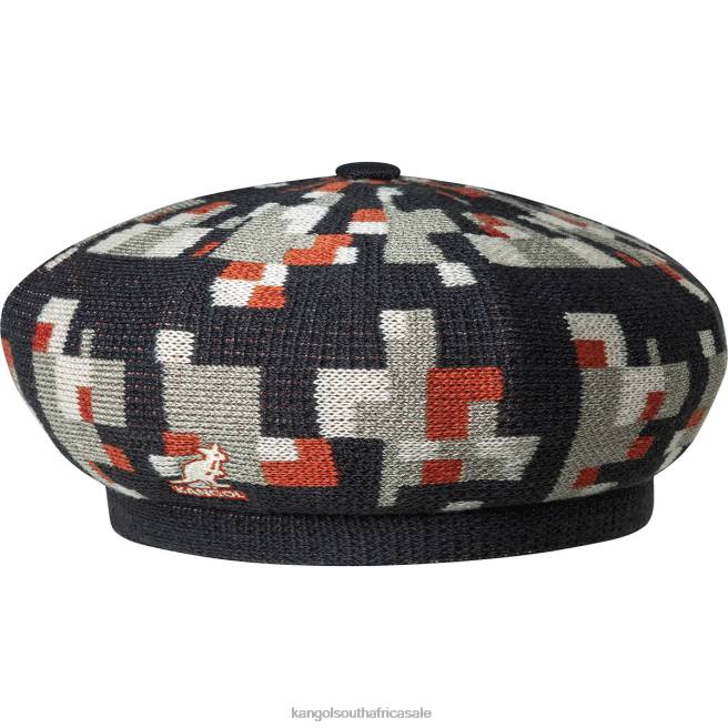 Kangol Unisex FB6D398 Pixelated Plaid Beret Accessories Deep Springs/Nickel