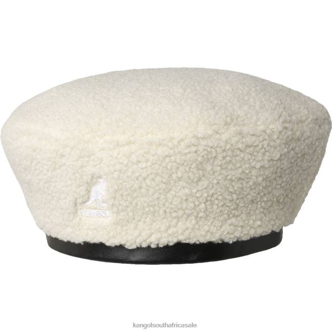 Kangol Unisex FB6D422 Nylon Plush Reversible Beret Accessories Off White/Oil Green