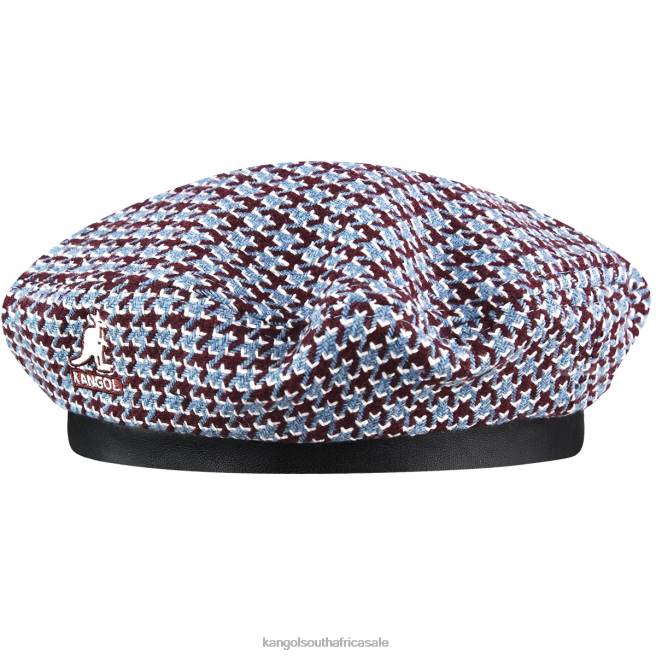 Kangol Unisex FB6D425 Tooth Grid Beret Accessories Maroon/Blue