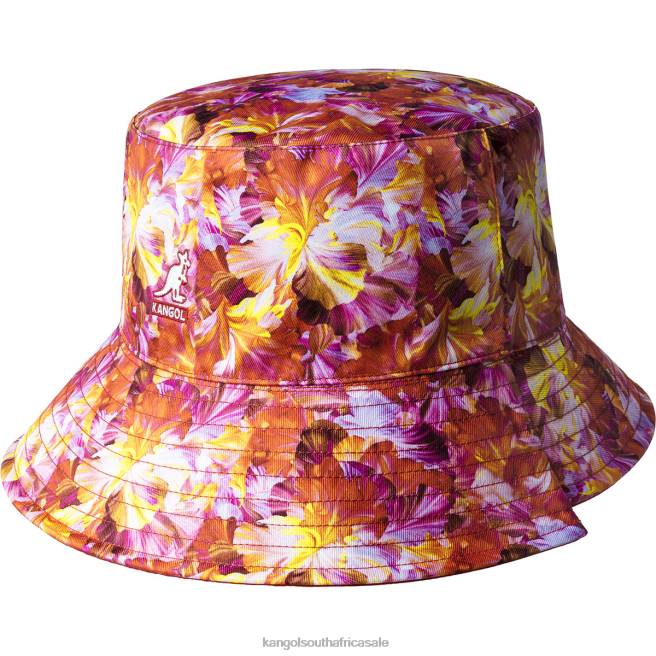 Kangol Unisex FB6D457 Floral Reversible Bucket Accessories Papaya Milk Floral