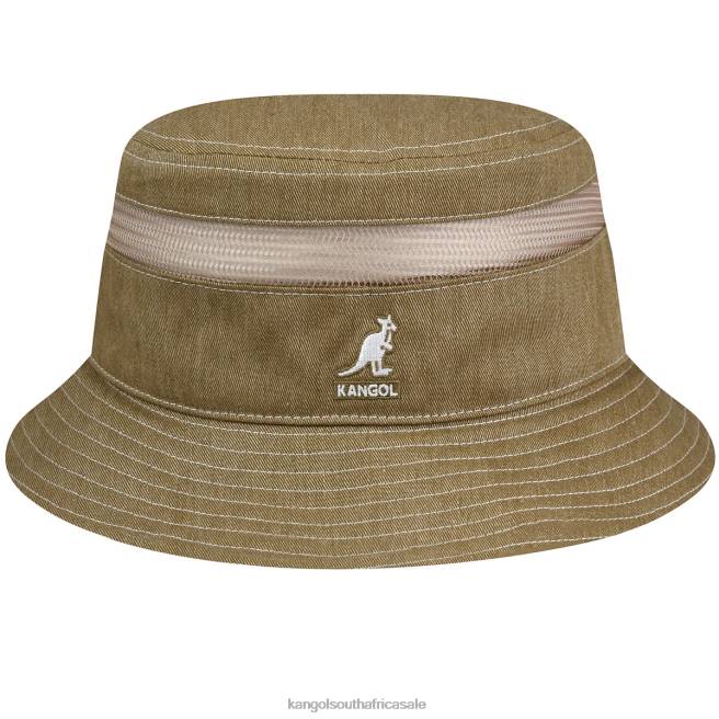 Kangol Unisex FB6D472 Distressed Cotton Mesh Bucket Accessories Oat
