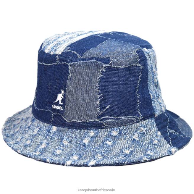 Kangol Unisex FB6D503 Denim Mash-Up Bucket Accessories Med Blue