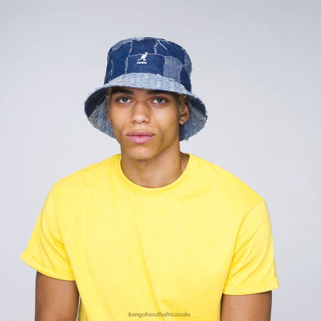 Kangol Unisex FB6D503 Denim Mash-Up Bucket Accessories Med Blue