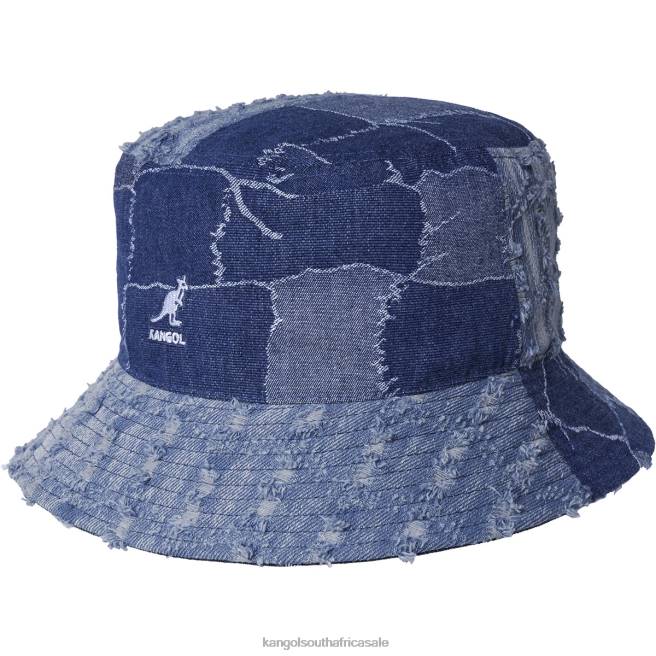 Kangol Unisex FB6D503 Denim Mash-Up Bucket Accessories Med Blue