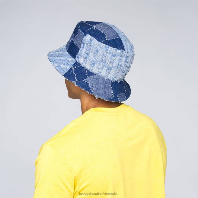 Kangol Unisex FB6D503 Denim Mash-Up Bucket Accessories Med Blue