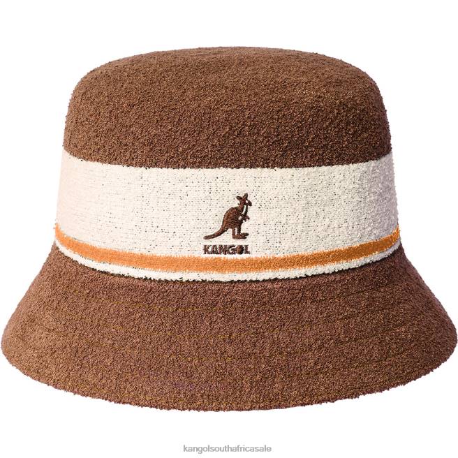 Kangol Unisex FB6D643 Bermuda Stripe Bucket Accessories Mahogany