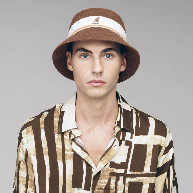Kangol Unisex FB6D643 Bermuda Stripe Bucket Accessories Mahogany