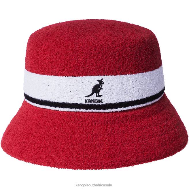 Kangol Unisex FB6D645 Bermuda Stripe Bucket Accessories Scarlet