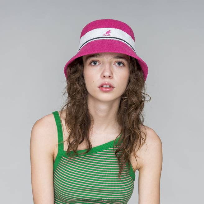 Kangol Unisex FB6D646 Bermuda Stripe Bucket Accessories Electric Pink