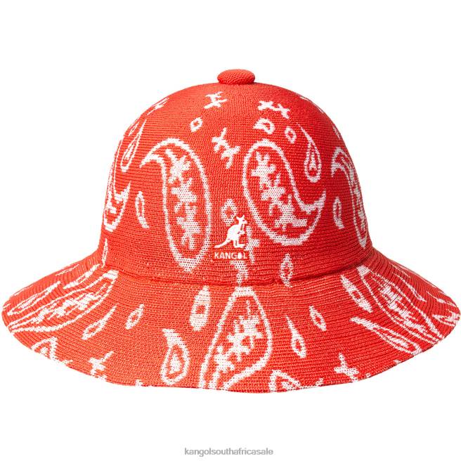 Kangol Unisex FB6D660 Paisley Wide Brim Casual Accessories Cherry Glow/White