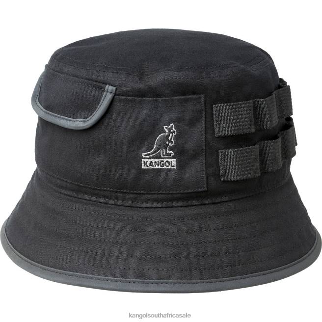 Kangol Unisex FB6D664 Waxed Utility Bucket Accessories Black