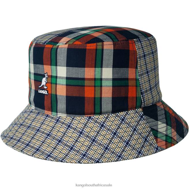 Kangol Unisex FB6D683 Plaid Mash-Up Bucket Accessories Golden Palm
