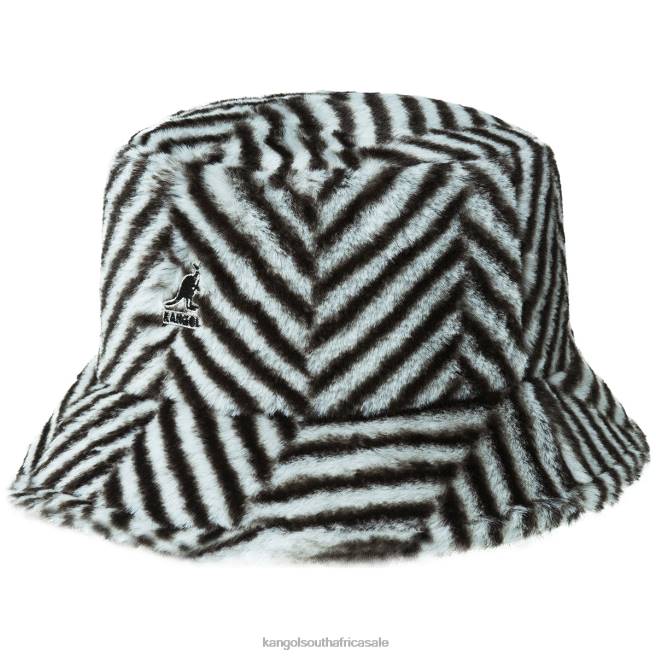Kangol Unisex FB6D705 Faux Fur Bucket Accessories Grey Herringbone