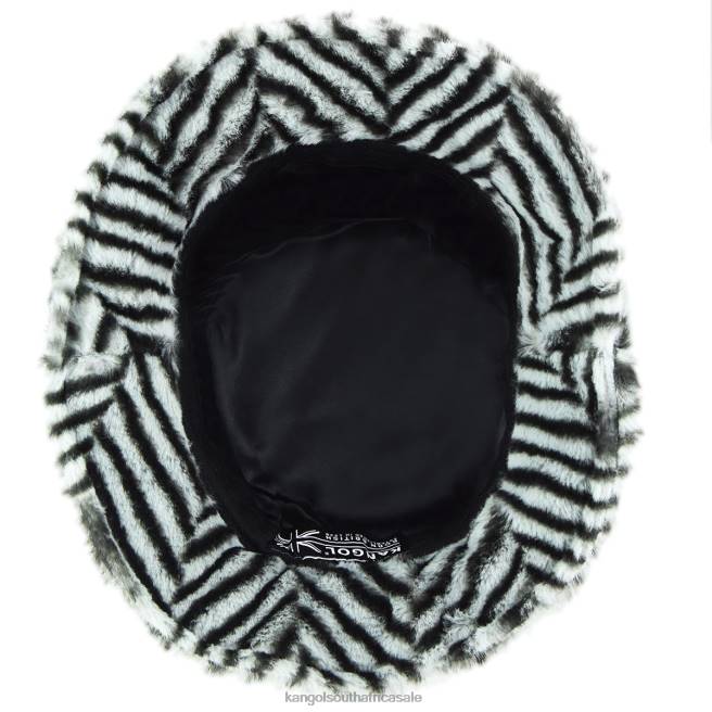 Kangol Unisex FB6D705 Faux Fur Bucket Accessories Grey Herringbone