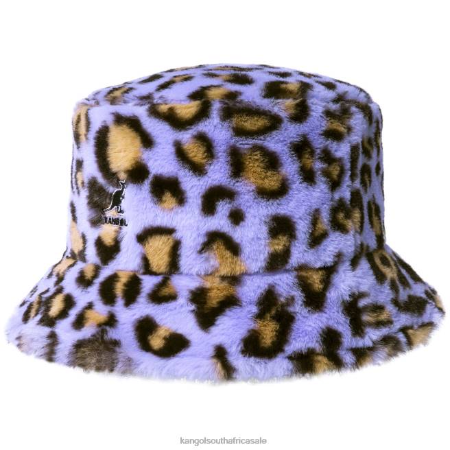 Kangol Unisex FB6D708 Faux Fur Bucket Accessories Lavender Leopard