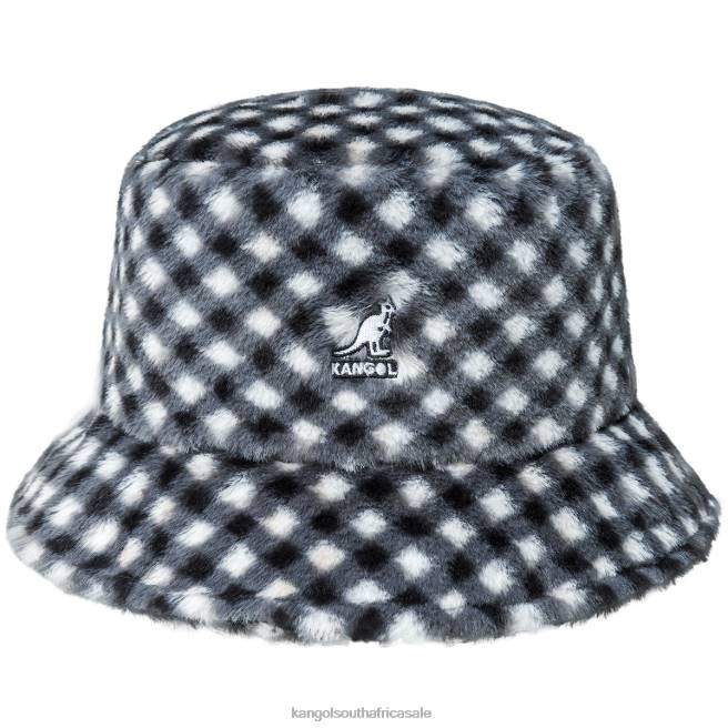 Kangol Unisex FB6D710 Faux Fur Bucket Accessories Black Gingham