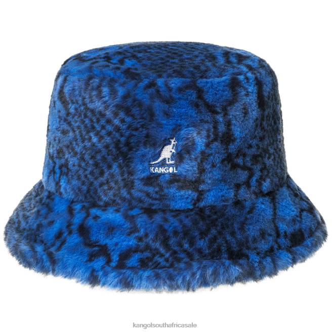 Kangol Unisex FB6D711 Faux Fur Bucket Accessories Blue Snake