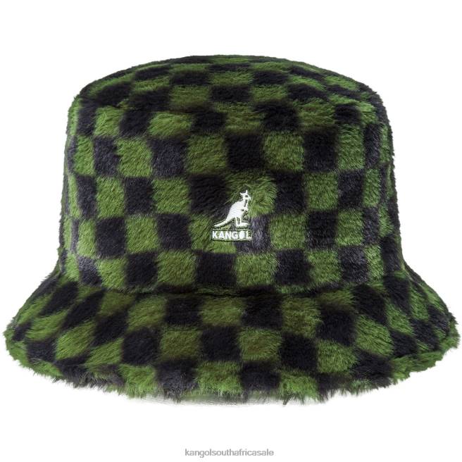 Kangol Unisex FB6D712 Faux Fur Bucket Accessories Olive Check