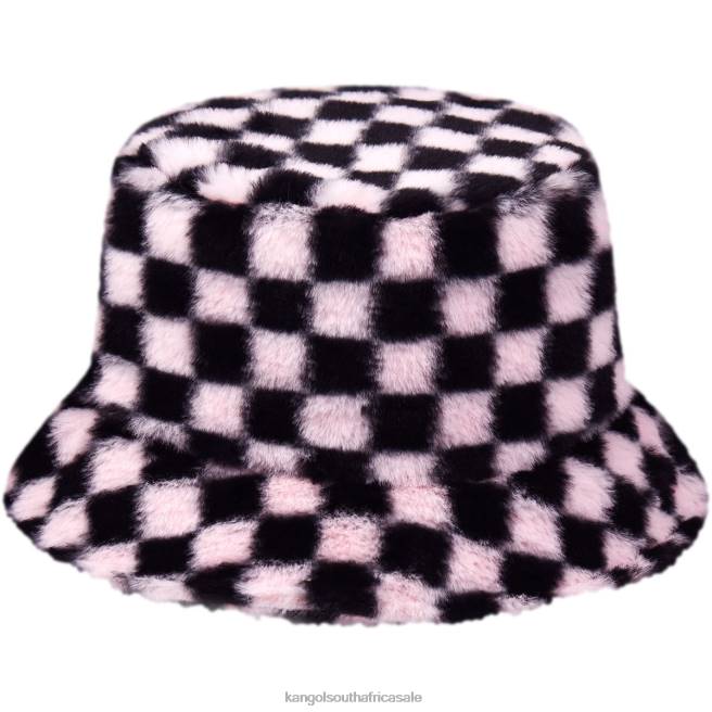 Kangol Unisex FB6D713 Faux Fur Bucket Accessories Pepto Check