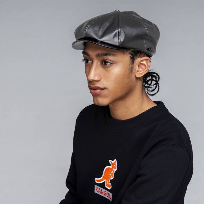 Kangol Unisex FB6D763 Faux Leather Cap Accessories Black
