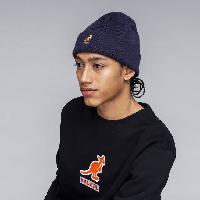 Kangol Unisex FB6D809 Rib Stripe Rev Beanie Accessories Black