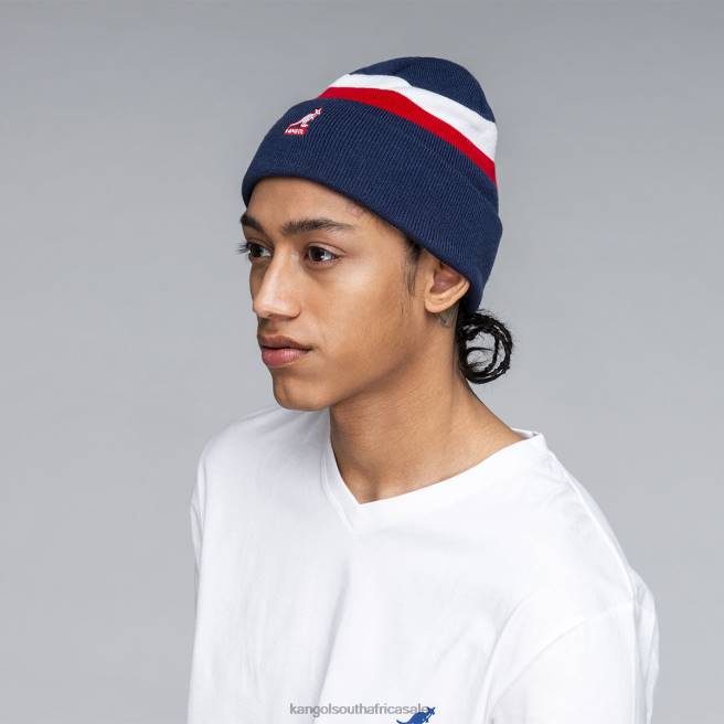 Kangol Unisex FB6D821 Dual Stripe Beanie Accessories Navy