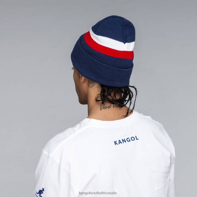 Kangol Unisex FB6D821 Dual Stripe Beanie Accessories Navy