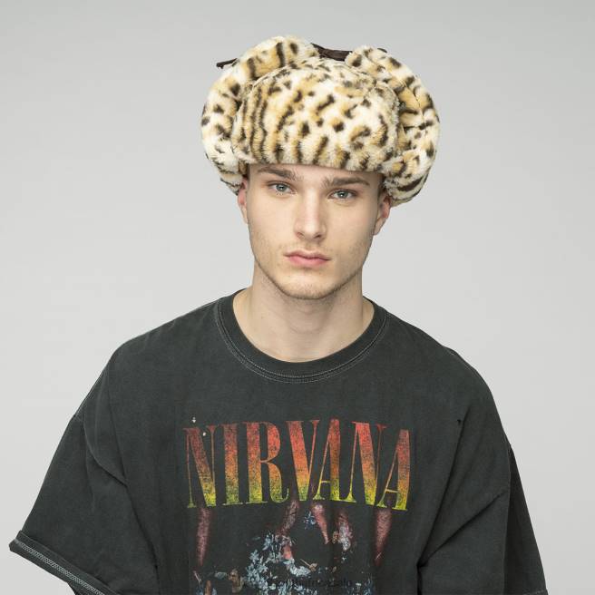 Kangol Unisex FB6D826 Leopard Trapper Accessories Snow Leopard