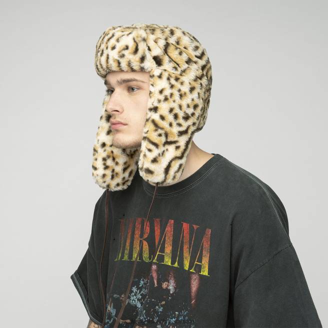 Kangol Unisex FB6D826 Leopard Trapper Accessories Snow Leopard