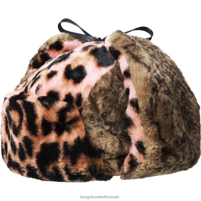 Kangol Unisex FB6D839 Wild Fur Trapper Accessories Pepto/Mahogany