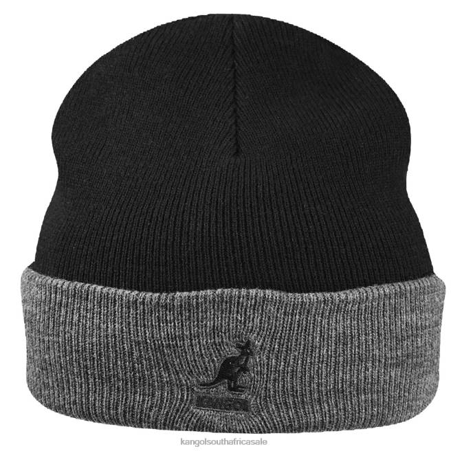 Kangol Unisex FB6D842 Acrylic Cuff Pull On Accessories Black/Dark Flannel