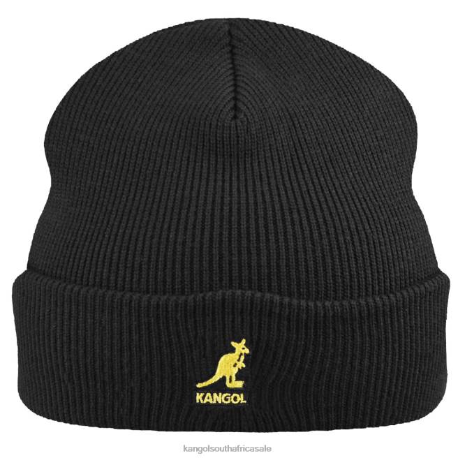 Kangol Unisex FB6D843 Acrylic Cuff Pull On Accessories Black/Gold