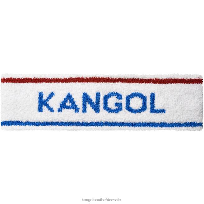Kangol Unisex FB6D908 Bermuda Stripe Headband Accessories White/Ciano