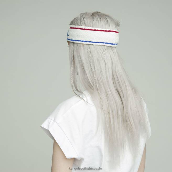 Kangol Unisex FB6D908 Bermuda Stripe Headband Accessories White/Ciano