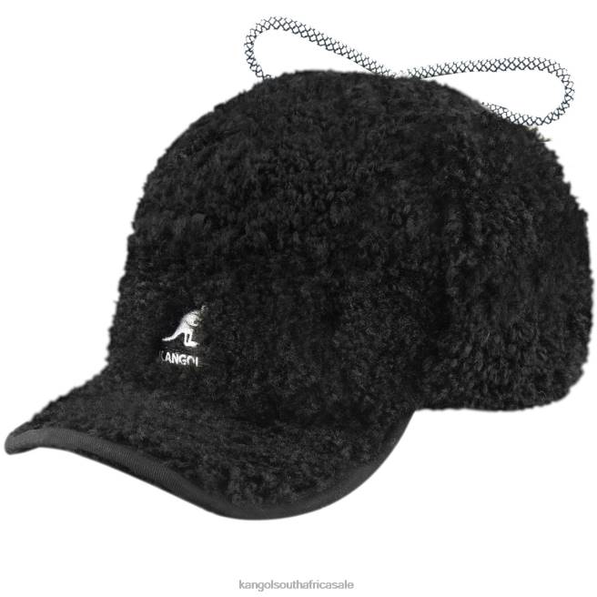Kangol Unisex FB6D912 Faux Shearling Utility Flap Cap Accessories Black