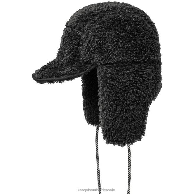 Kangol Unisex FB6D912 Faux Shearling Utility Flap Cap Accessories Black