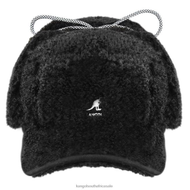 Kangol Unisex FB6D912 Faux Shearling Utility Flap Cap Accessories Black