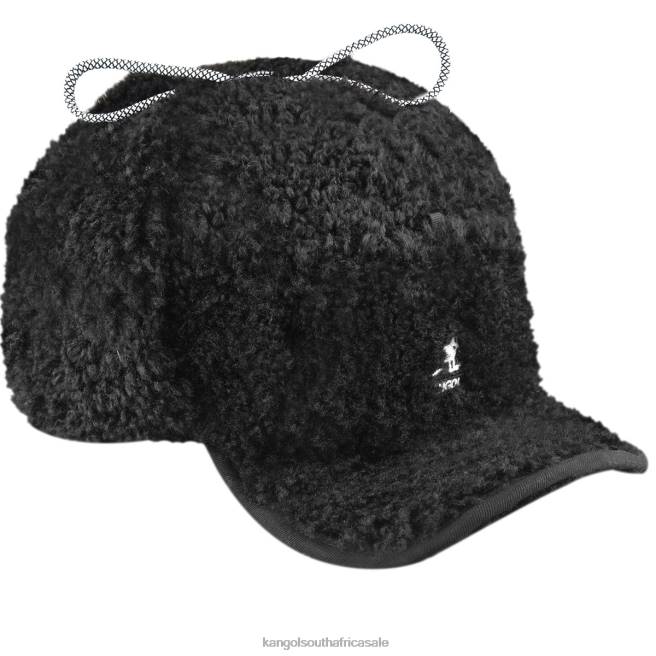 Kangol Unisex FB6D912 Faux Shearling Utility Flap Cap Accessories Black