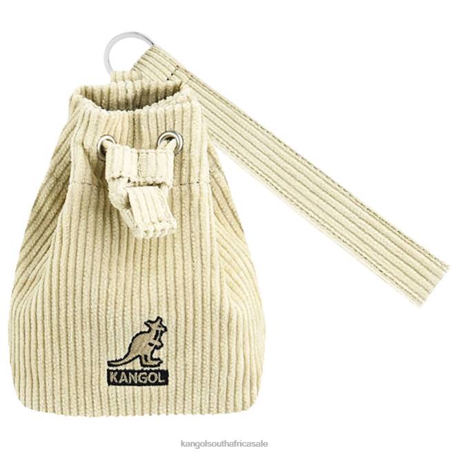 Kangol Unisex FB6D1245 Corduroy Mini Bucket bag Keychain Accessories Beige