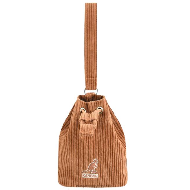 Kangol Unisex FB6D1246 Corduroy Mini Bucket bag Keychain Accessories Brown