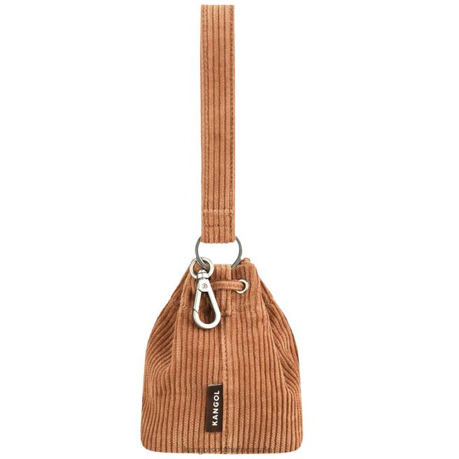 Kangol Unisex FB6D1246 Corduroy Mini Bucket bag Keychain Accessories Brown