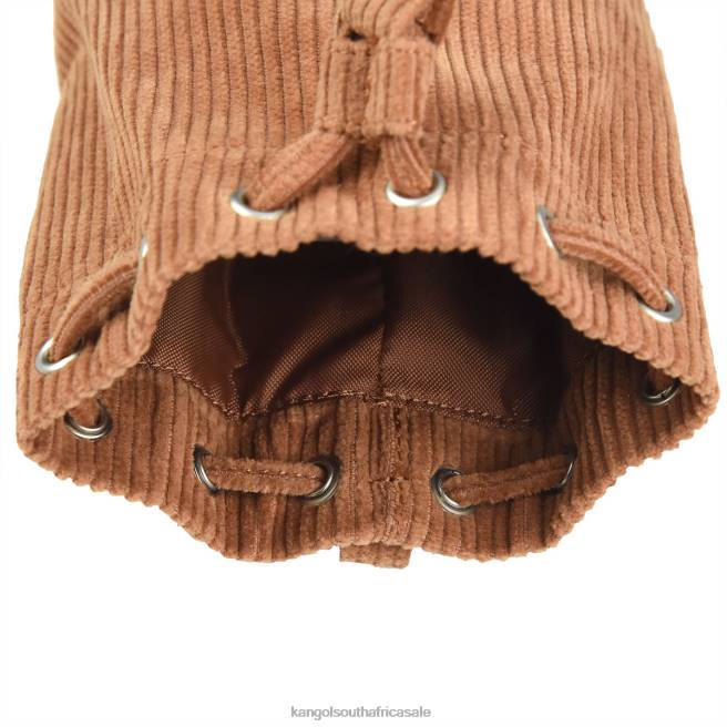 Kangol Unisex FB6D1246 Corduroy Mini Bucket bag Keychain Accessories Brown