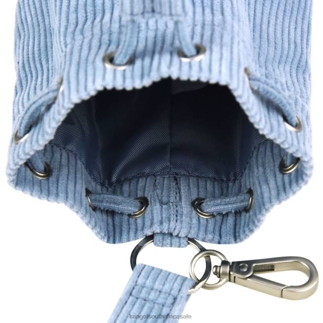 Kangol Unisex FB6D1247 Corduroy Mini Bucket bag Keychain Accessories Melange Blue