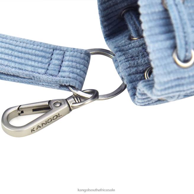 Kangol Unisex FB6D1247 Corduroy Mini Bucket bag Keychain Accessories Melange Blue